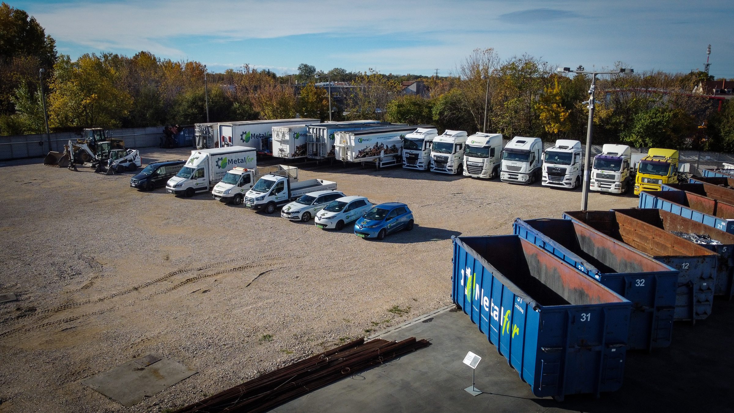 Aerial view of the Metal-For scrap yard